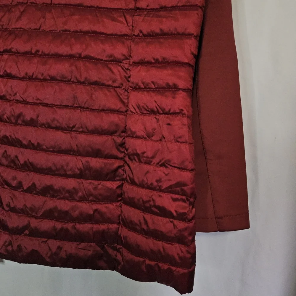 Laurier & Co Montreal Hybrid Puffer Jacket Womens M Burgundy‎ NEW Hooded